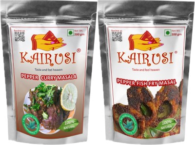 KAIRUSI Combo Pack Pepper Curry Masala and Pepper Fish Fry Masala(2 x 200 g)