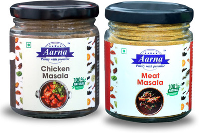 Aarna Chicken & Meat Masala Masala Combo | Authentic Spice Mix Pack of 2(2 x 100 g)