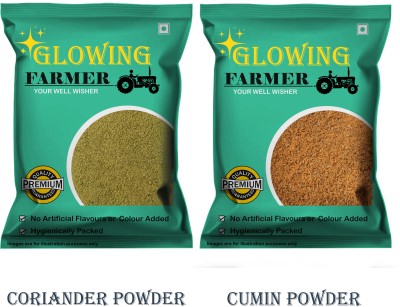 GLOWING FARMER Premium Quality Coriander / Dhania Powder & Cumin / Jeera Powder Combo Pack(2 x 200 g)