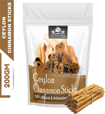 NATURE YARD True Ceylon Cinnamon Sticks / Organic Srilankan Dalchini - 200gm - Genuine Original Imported Quills For Weightloss And Cooking(200 g)