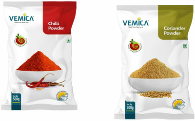 VEMICA Chilli and Coriander Powder(500g) Masala Combo(2 x 500 g)