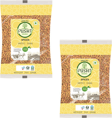 Pusht Organic Methi Dana (Fenugreek Seeds) Combo Pack Of 200Gm x 2 = 400Gm(2 x 200 g)