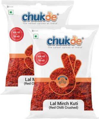 CHUKDE Kuti Mirch Pouch (Red Chilli Crushed) - Red Chilli Flakes(2 x 200 g)