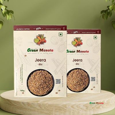 GreenMasala Jeera Whole | Cumin Seeds – Pack of 2 | Aromatic & Pure(2 x 100 g)