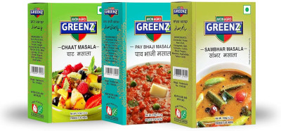 GREENZZ Masala Combo Pack I Chaat Masala I Pav Bhaji I Sambhar(3 x 100 g)