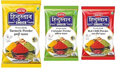 Mustus Hindustan choice Masala Combo – Turmeric, Coriander & Red Chilli Powder(3-in-1 Set)(3 x 100 g)