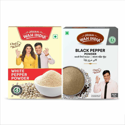 Heeral Wah India Complete Masale White Pepper Powder, Black Pepper Powder |Spice Combo Pack- (2 X 50 g)(2 x 50 g)