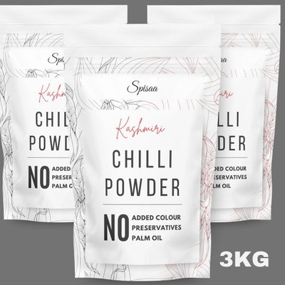 Spisaa Kashmiri Chilli Powder 1kg Each Pack (Pack of 3)(3 x 1 kg)