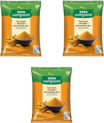 Tata SAMPANN TURMERIC POWDER WITH NATURAL OILS 600 GRAMS PACK OF 3(3 x 200 g)