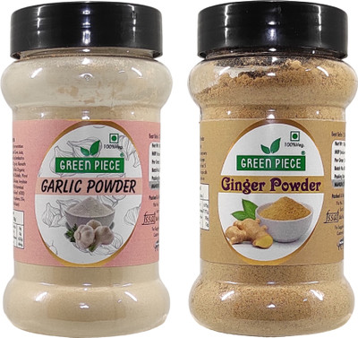 GREEN PIECE Premium Garlic Powder (100gm) and Ginger powder (100gm).(Pack of 2)(2 x 100 g)