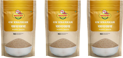 GW Khamkar Khas Khas/ Khus Khus Daane/ Poppy Seeds/ Vetiver Seeds 300g,Pack of 3(100g each)(3 x 100 g)