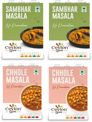 Ceylon Sambhar & Chhole Masala Combo (4 x 50g, Natural Ingredients, Authentic Taste)(4 x 50 g)