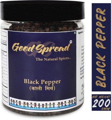 GoodSpread Organic Black Pepper (Export Quality Extra Bold) Pack of 1 - 200 gm(200 g)