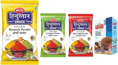 Mustus Hindustan choice Masala Combo – Turmeric, Coriander,Red Chilli Powder & Garam Masala(4-in-1 Set)(4 x 100 g)
