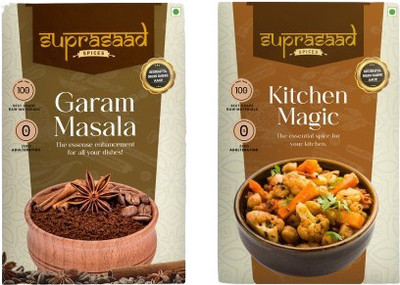 Suprasaad Combo Pack of 2 - Garam Masala 100 gms, Kitchen Magic 100 gms(2 x 100 g)
