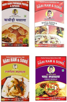 hari ram & sons Raita Masala, Kachauri Masala, Samosa Masala & Chat Masala 100 GMs Each(4 x 100 g)