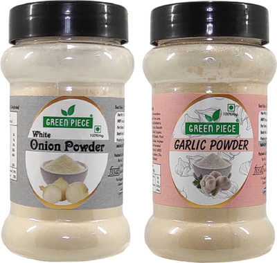 GREEN PIECE Premium Garlic Powder (100gm) and Onion powder (100gm).(Pack of 2)(2 x 100 g)
