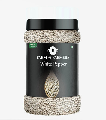 Farm & Farmers Organic White Pepper Whole | Safed Mirch Sabut | Dakhni Mirch | White Peppercorn(50 g)