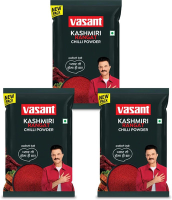 VASANT Kashmiri Rangat Chilli Powder 300Gm Combo - Pack of 3, Each 100Gm, Spices masala(3 x 33.33 g)