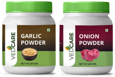 Vedcare Dry Garlic and Onion Powder Each For Cooking & Baking Seasoning(2 x 200 g)