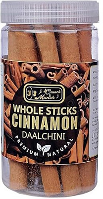 J J crunch N munch Premium Cassia Cinnamon Sticks Natural Organic Whole Split Pure Premium Grade.(190 g)
