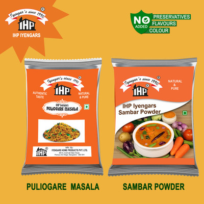 IHP Iyengars Puliogare Masala 200G & Sambar Powder 200G(2 x 200 g)