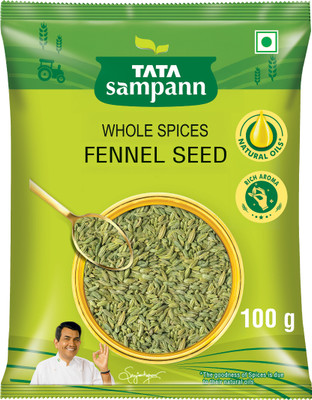 Tata Sampann Fennel Seed (Saunf), Whole Spices, Natural Oils*, Rich Aroma,(100 g)