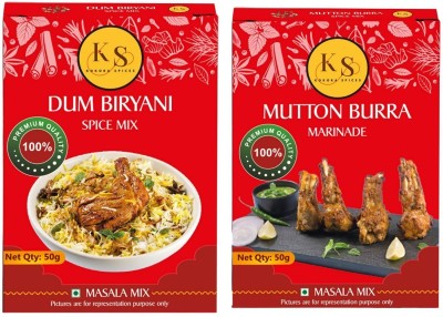 KOKORA Spices Combo Pack: Dum Biryani & Mutton Burra Marinade Spice Mix(2 Pack of Each)(4 x 50 g)