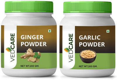 Vedcare Dry Ginger and Garlic Powder Each For Cooking & Baking Seasoning(2 x 200 g)