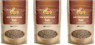 GW Khamkar Jeera/ Cumin Seeds/ Jira Sabut Rich And Spicy, 300 grams, Pack of 3(100g each)(3 x 100 g)