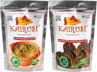KAIRUSI Chicken Masala and Pepper Fish Fry Masala Combo Offer(2 x 200 g)