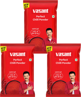 VASANT Perfect Chilli Powder Combo 600g | 200g Each | No Added Colors | Pack of 3(3 x 200 g)