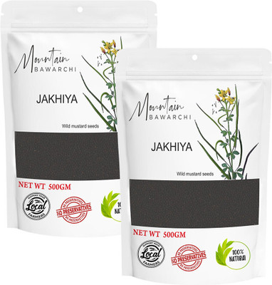 Mountain Bawarchi Jakhiya Black Mustard Seeds | Whole Rai Dana | Sarso Dana Indian Spice(2 x 500 g)
