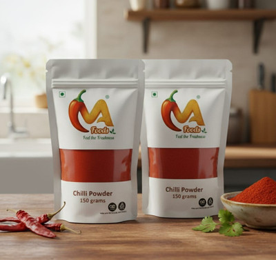 MA FOODS Premium Chilli Powder with No Artificial Colour or Preservatives Added 150gX2(2 x 150 g)