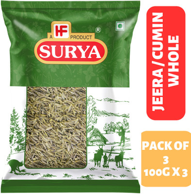 Surya 300gm CUMIN WHOLE (JEERA WHOLE) (Pack of 3; 100gm each)(3 x 100 g)