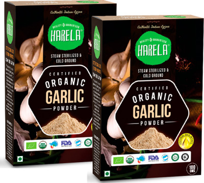 HARELA Certified Organic Garlic Powder|No additives or Harmful Chemicals|Pure & Natural(2 x 0.1 kg)