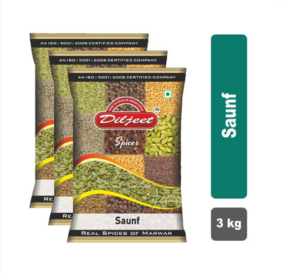 DILJEET SPICES saunf (Fennel)(3 x 1 kg)