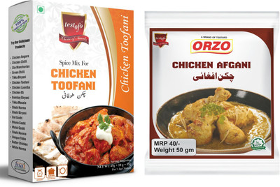 testofo Chicken Toofani Spice Mix Masala 55g & Orzo Chicken Afgani Masala Powder 50g(2 x 52.5 g)