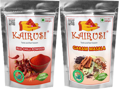 KAIRUSI Combo Pack Red Chilli and Garam Masala(2 x 200 g)