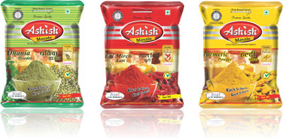 Ashish Masale Red Chilli, Turmeric, Coriander Powder Spices Combo(3 x 100 g)