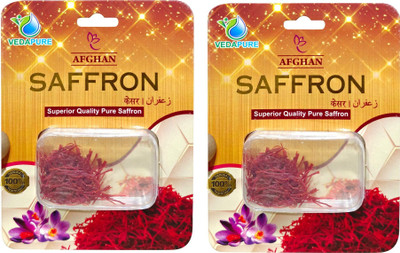 vedapure naturals Afghani Kesar / Saffron - 2 Gram (Premium A++ Grade Saffron Threads, Highest Quality Saffron)(2 x 1)