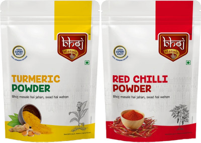 Bhoj Masale Turmeric & Red Chilli Powder Combo Pack 200 Gm Each|No Artificial Flavor Added(2 x 200 g)