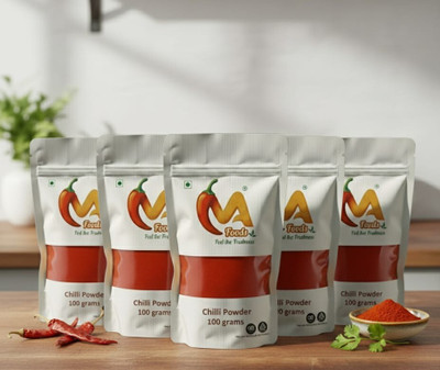 MA FOODS Premium Chilli Powder with No Artificial Colour or Preservatives Added 100gX5(5 x 100 g)