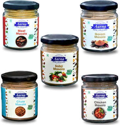Aarna Ultimate Spice Combo | Chole, Meat, Sabji, Garam & Chicken Masala Pack of 5(5 x 100 g)