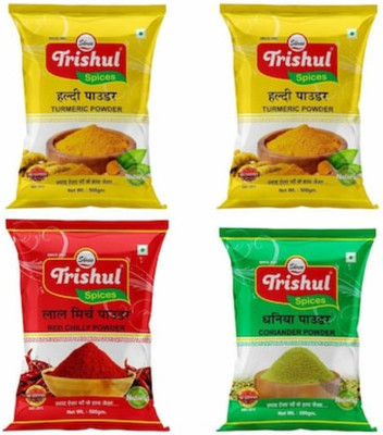 shree trishul Turmeric Powder(2) , Red Chilli Powder ,Coriander Powder(4 x 500 g)