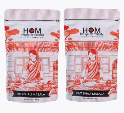 HOM (house of masala) Pav Bhaji Masala | Aromatic & Flavorful Pav Bhaji Masala(2 x 100 g)
