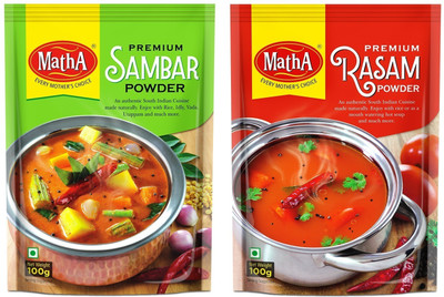 MathA Sambar Masala Powder - Rasam Powder - No Added Preservatives - Prepare Delicious(2 x 100 g)