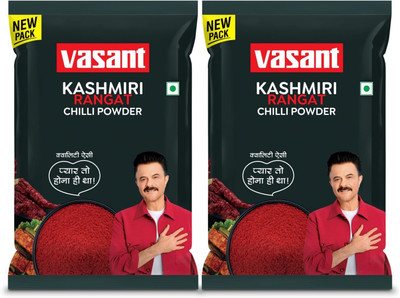 VASANT Kashmiri Rangat Chilli Powder 400Gm Combo - Pack of 2, Each 200Gm Spices masala(2 x 100 g)