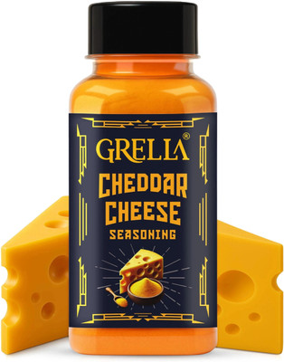 GRELLA Cheddar Cheese Seasoning Powder (125 grams) for Popcorn, Nachos, Pasta, Fries(125 g)
