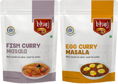 Bhoj Masale Fish Curry & Egg Curry Masala Powder Combo Pack 200 Gm Each|No Artificial Flavor(2 x 200 g)